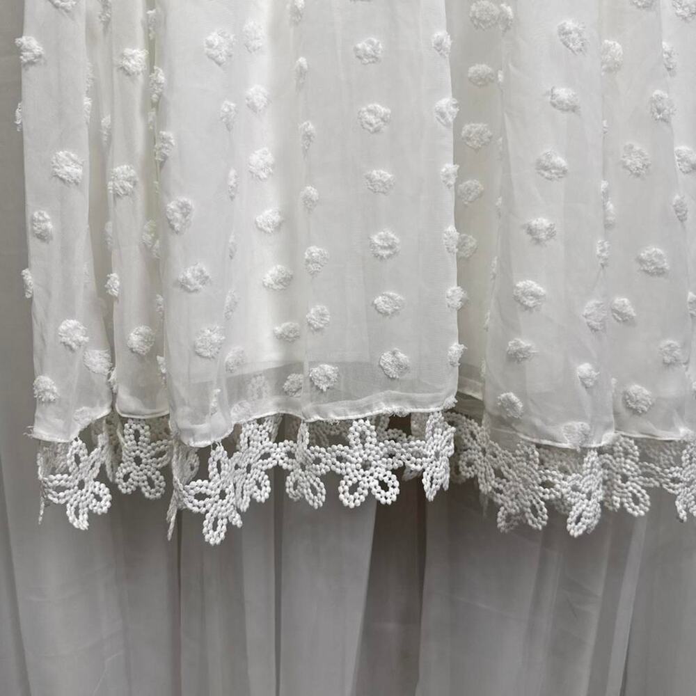 Simplee Plus White Swill Dot Lace Dress 2xl - Picture 4 of 5